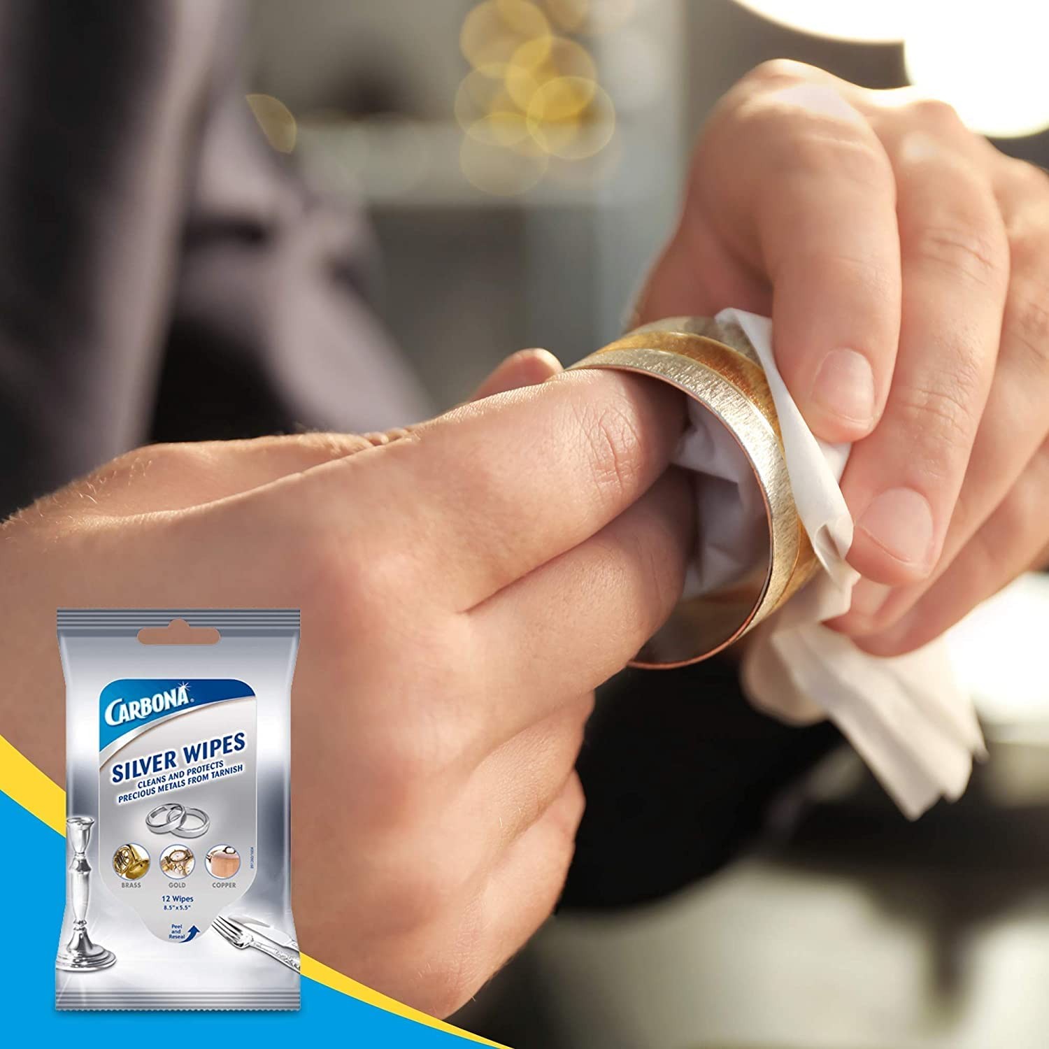 24 Count Wipes for Cleaning, Polishing, and Protecting Brass, Gold, Copper
