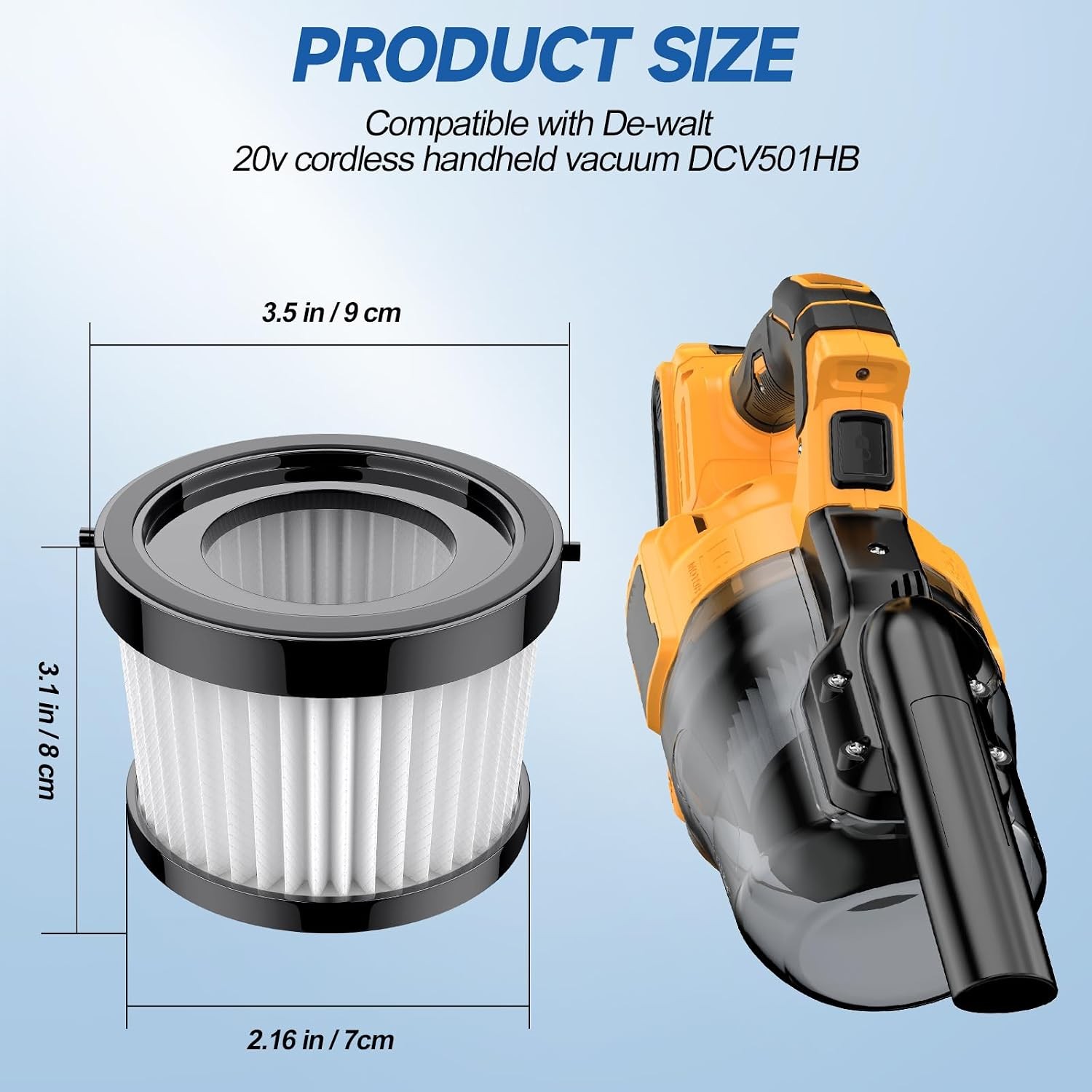 2 Pack Vacuum Filter Replacement for Handheld Vacuums Washable and Reusable