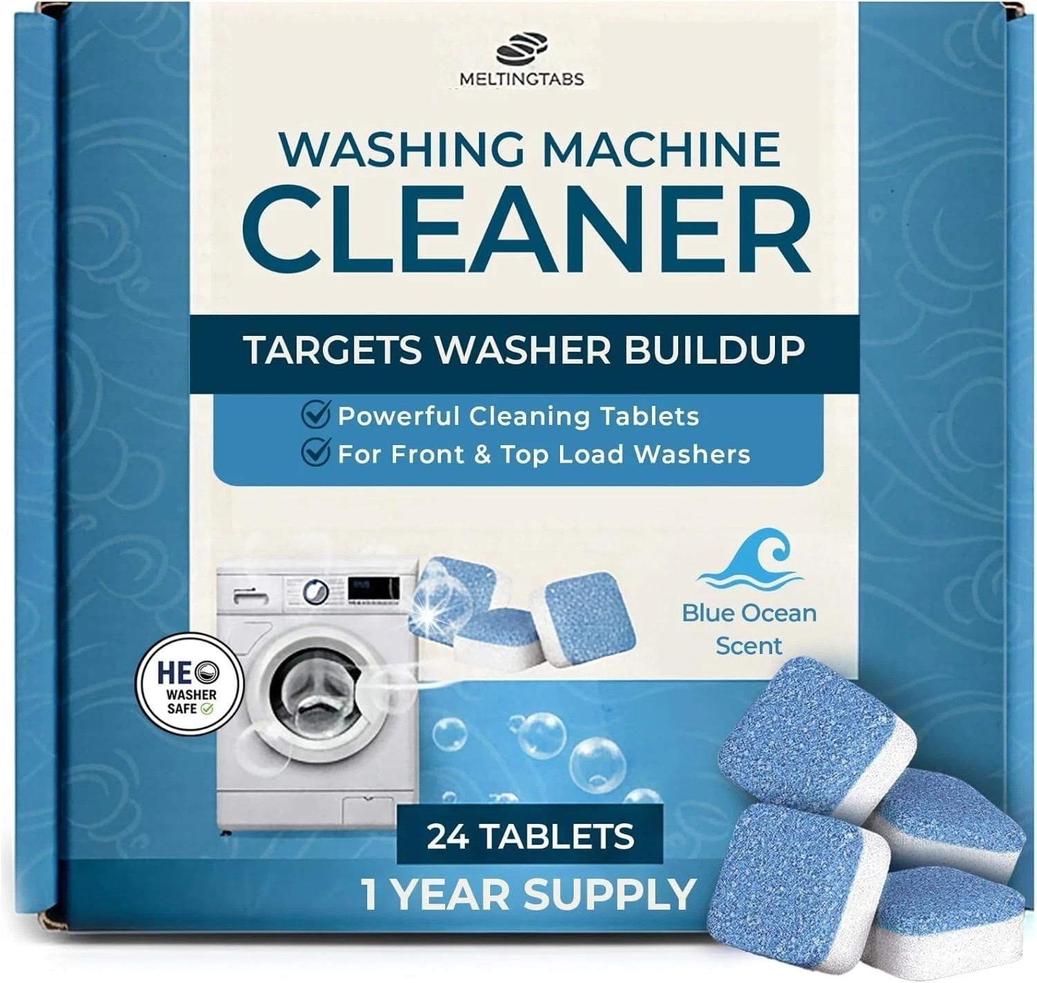 Uproot Clean Washing Machine Cleaner Tablets – 24 Pack for a 12 Month Supply. Fo