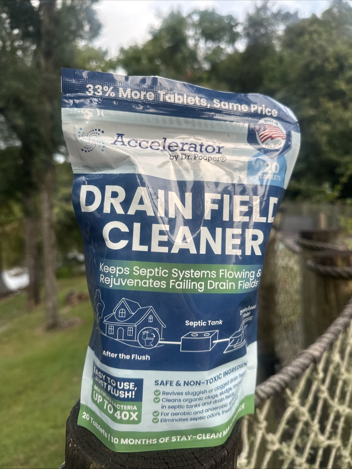 Accelerator by Dr. Pooper Drain Field Cleaner Tablets (20 Count) – Septic Tank H
