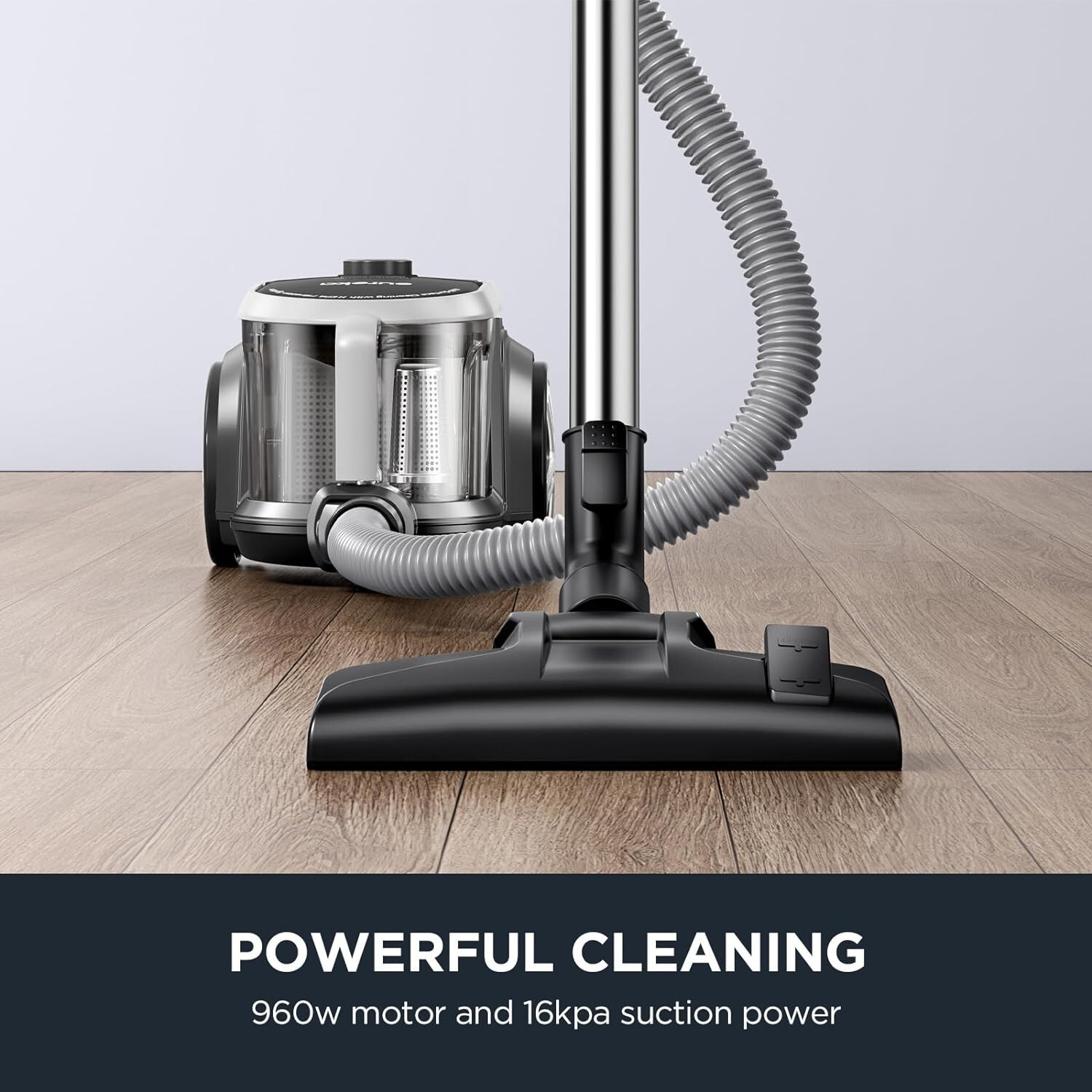 Bagless Canister Vacuum Cleaner, Lightweight Vac for Carpets and Hard Floors