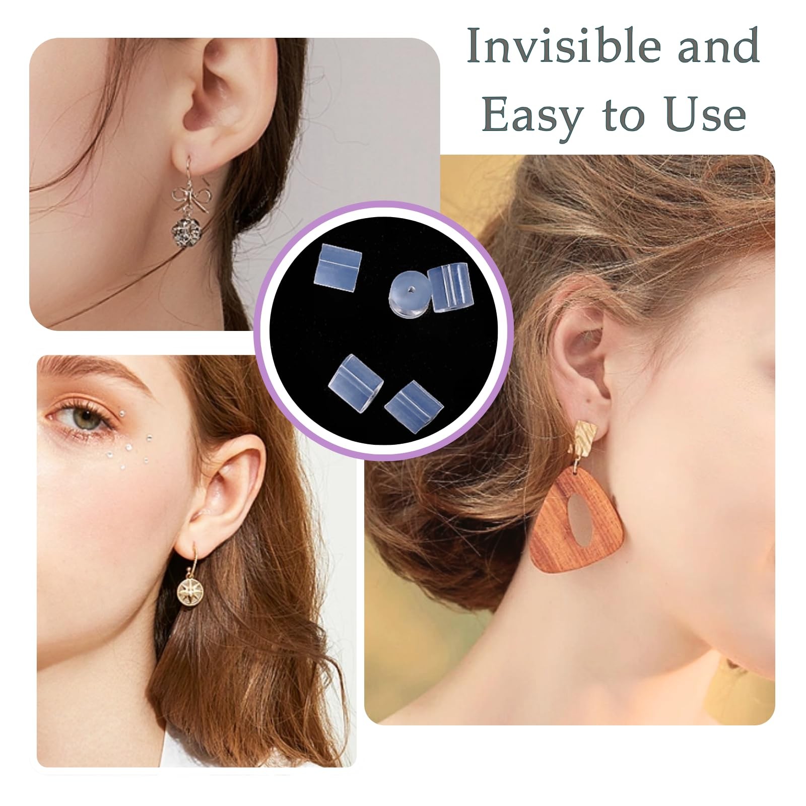 Clear Earring Backs, 200PCS Plastic Stoppers, Tube