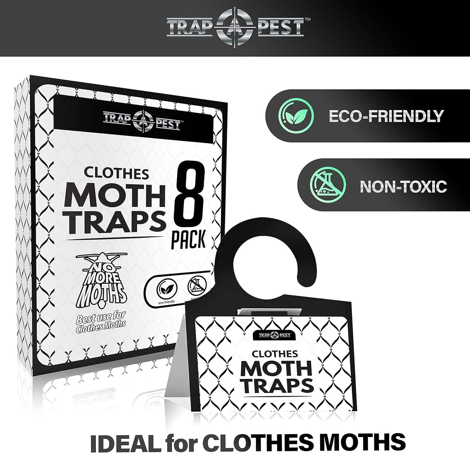 Clothing Moth Traps – 8 Pack – Non Toxic Moth Traps for Clothes with Pheromone A