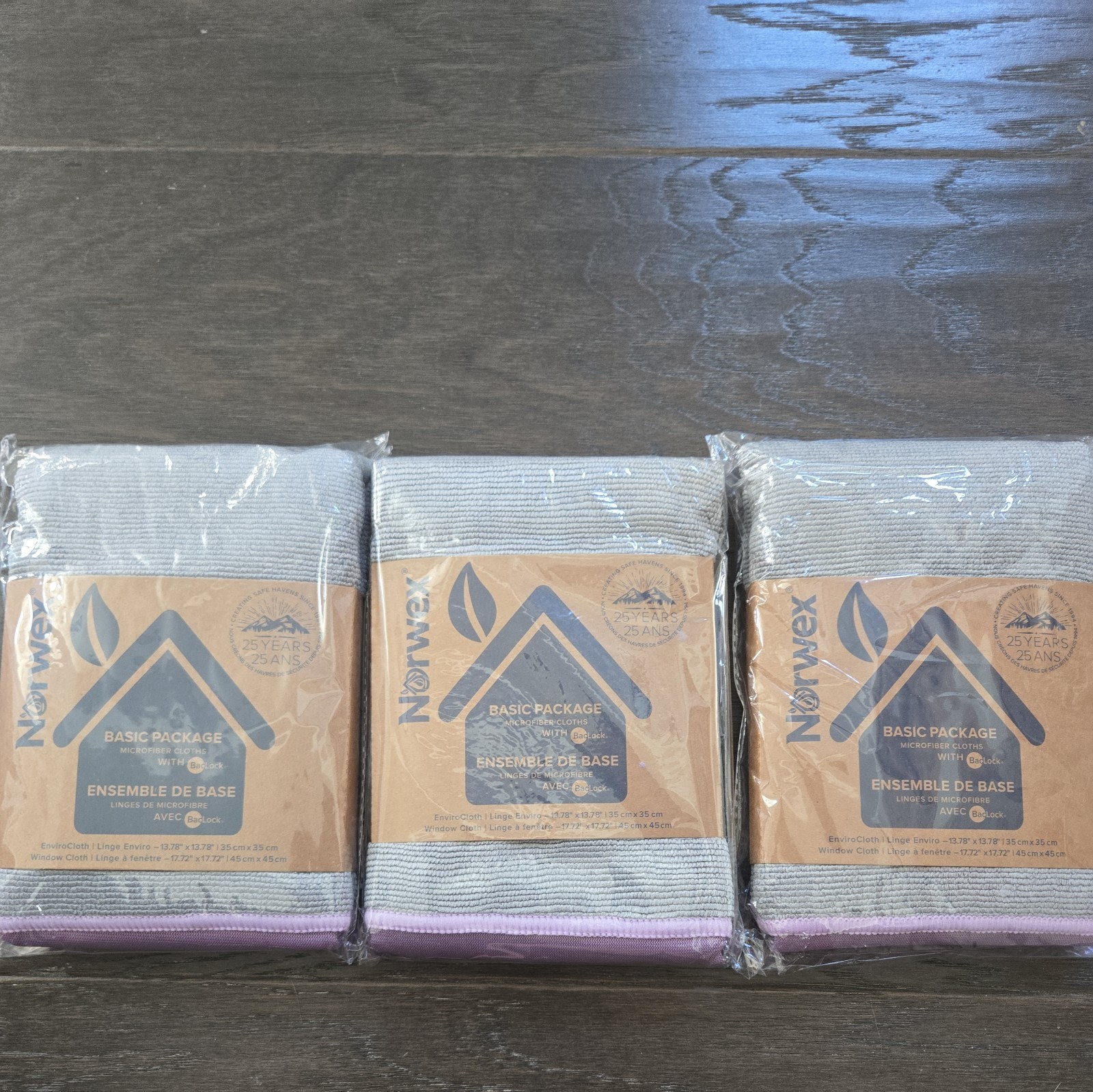 Lot of 3 Norwex Basic Package (3 EnviroCloth, 3 Window Cloth) FREE SHIPPING!!!