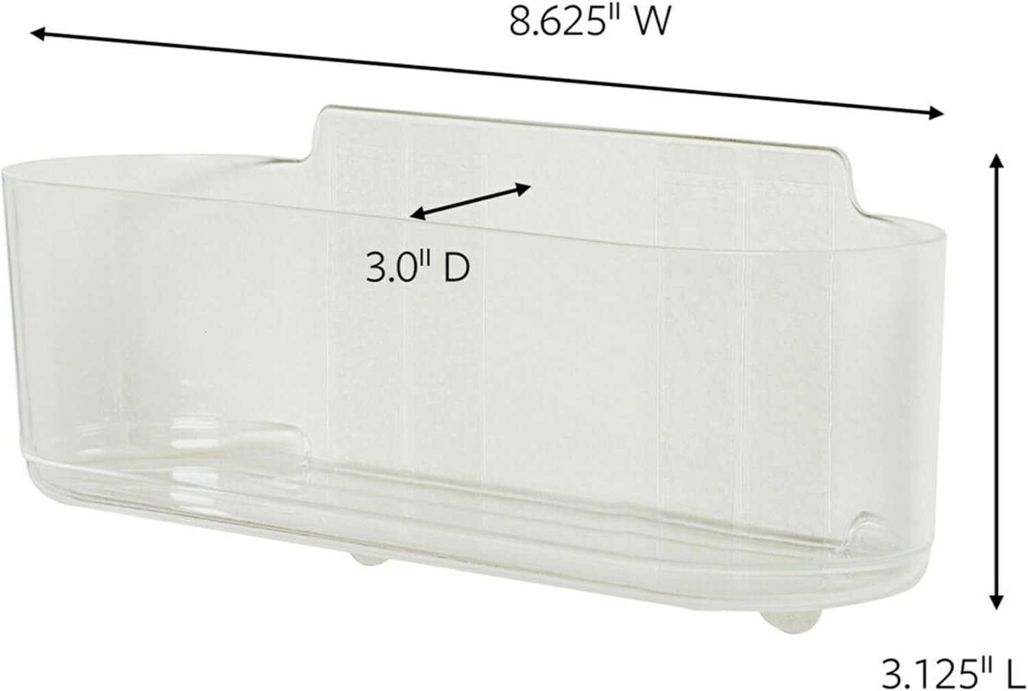 Large Wall Mount Caddy Organizer Clear Adhesive Storage Basket 4 lb Hold