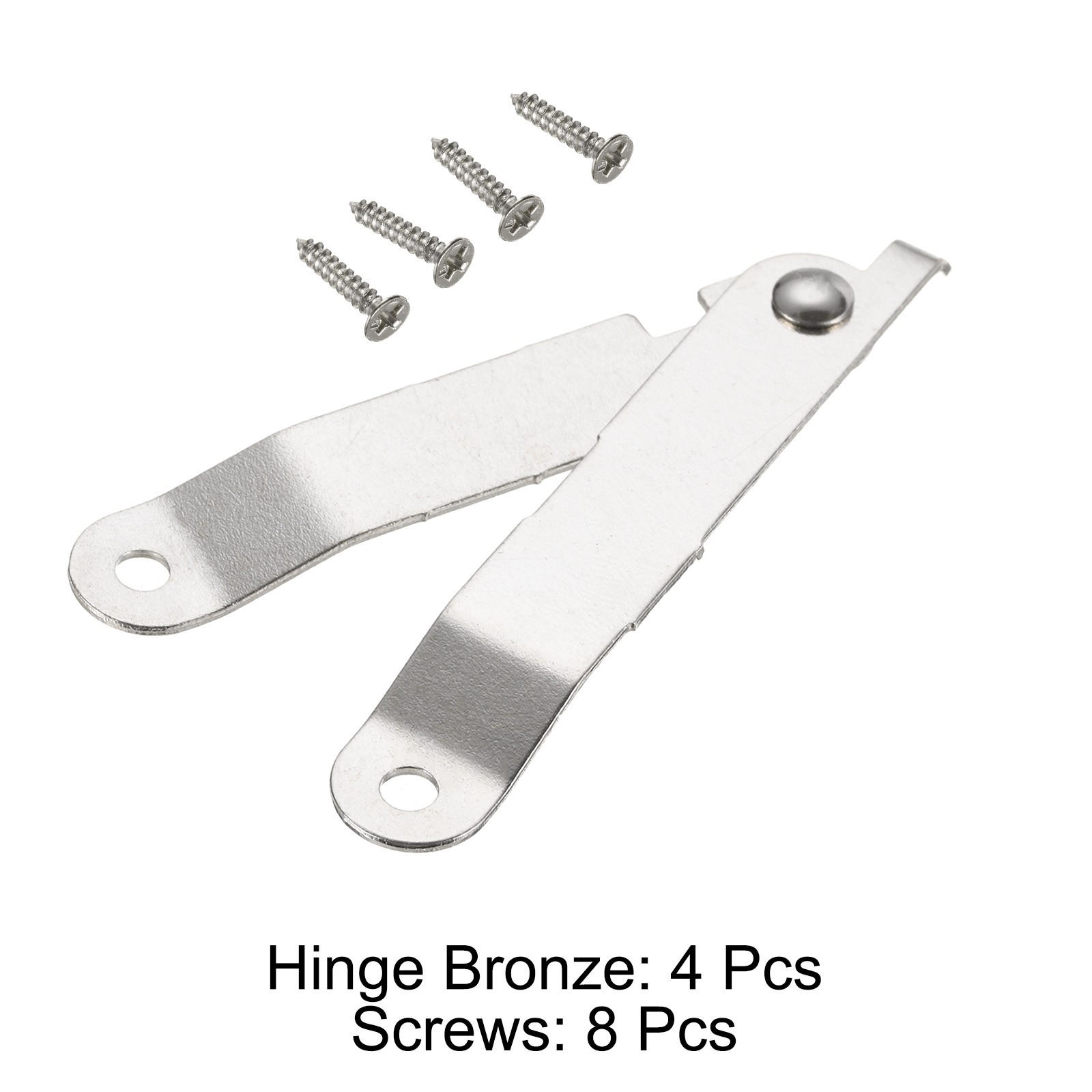 4pcs Lid Folding Support Hinges Silver Folded L 2.7″/68mm Plate W 0.4″/11mm