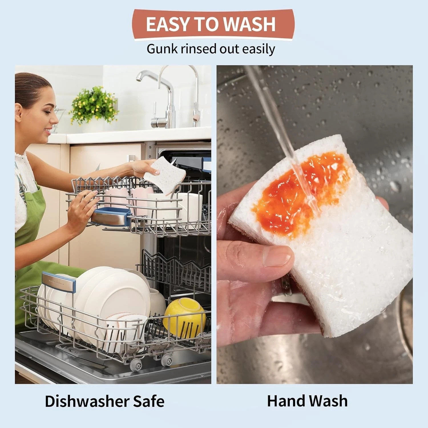 12pcs Kitchen Sponge Natural Biodegradable Eco-Friendly Dish Sponges for Kitchen