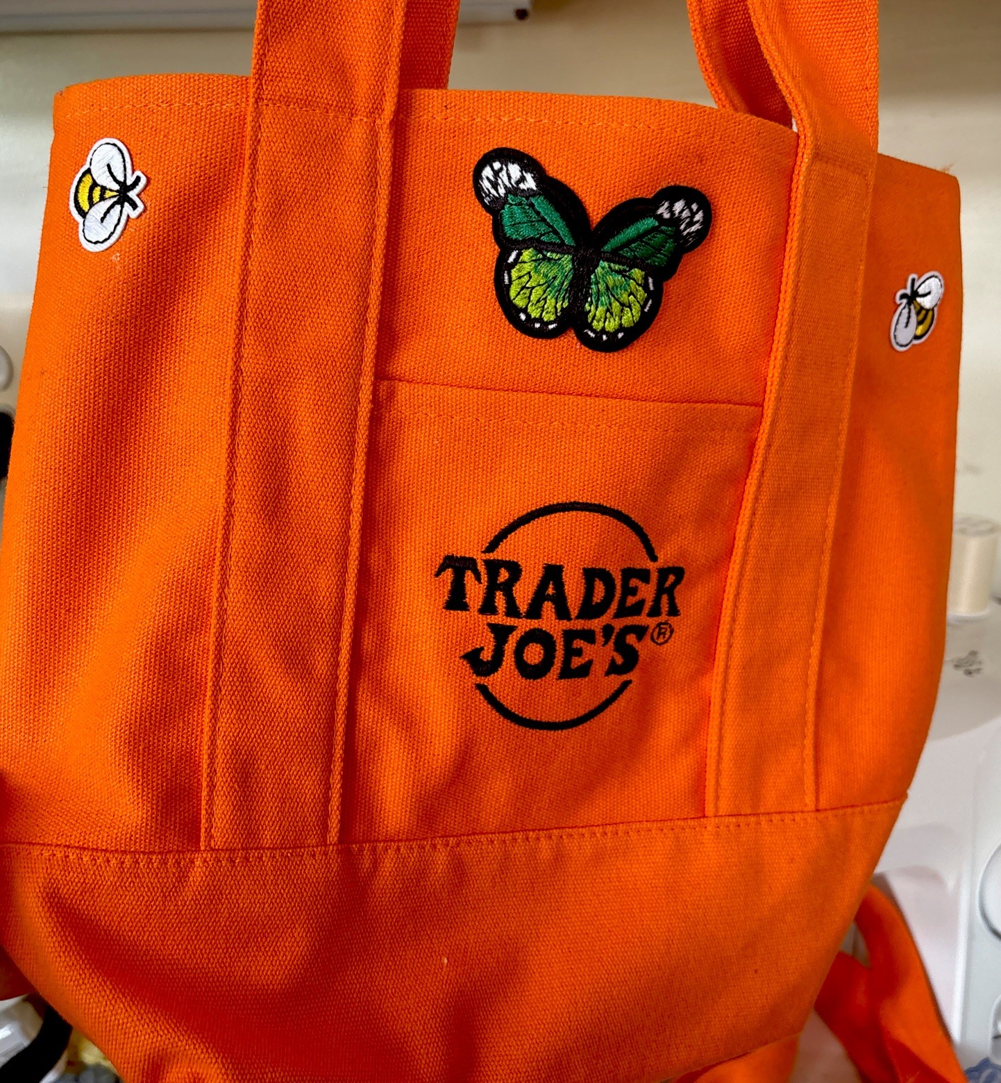 Trader Joe’s One Mini Bag Embroidery 2 Pretty Butterfly 🦋 4 Honeybee 🐝