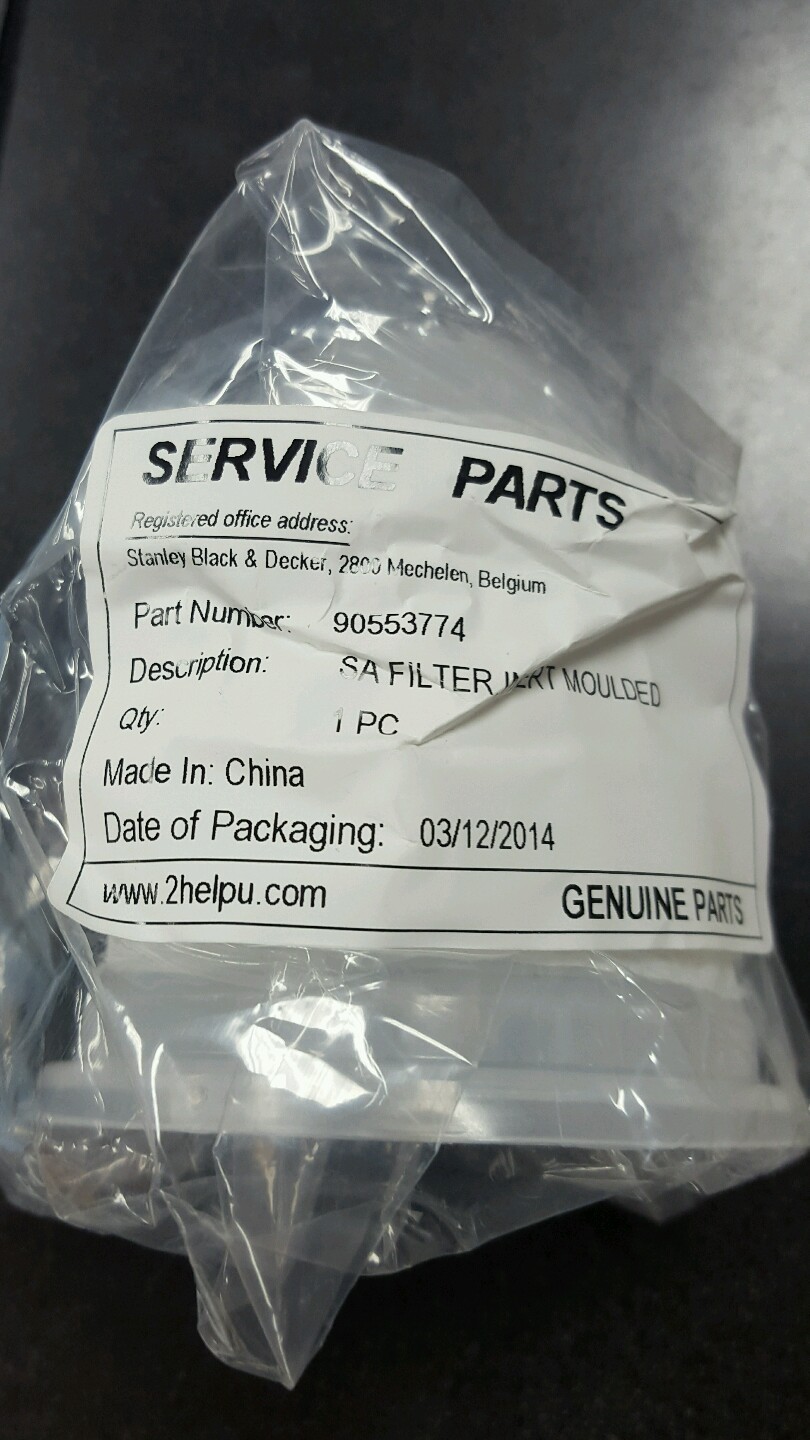 BLACK DECKER 90553774 FILTER INSERT MOULDED VF110FC FOR 14.4 VOLTS DUSTBUSTER
