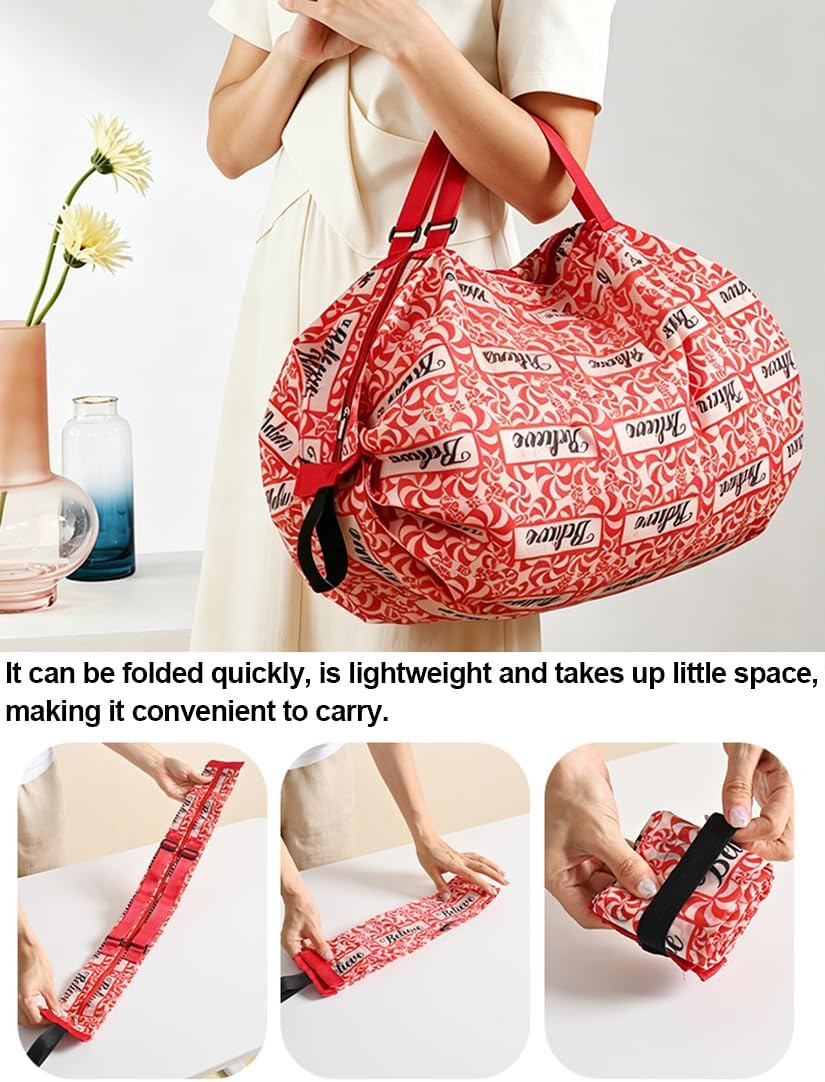 Ultralight Foldable Tote, Reusable Grocery & Travel Bag for Women Water Repellen