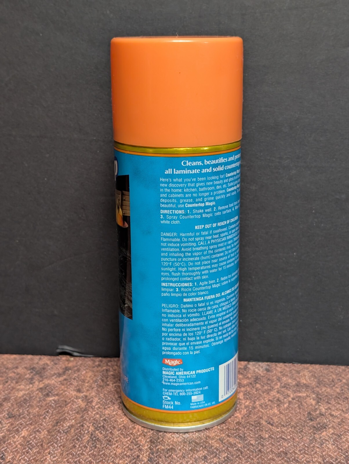 Original Countertop Magic *Full Can* Aerosol Spray Cleans Polishes 13 oz Vintage