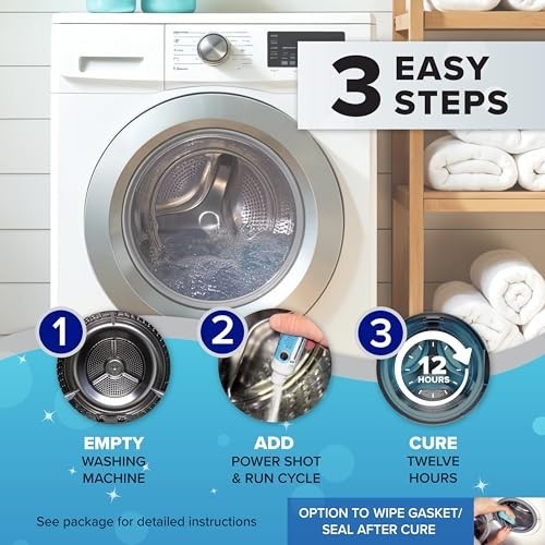 4-IN-1 Washing Machine Cleaner – 90 Days Odor & Grime Protection, 4-Pack