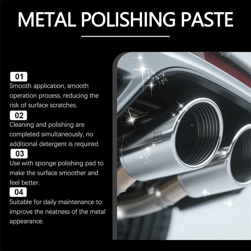 Metal Polish Paste Protectant Scratch Remover Pipe Infused Polishing Pads100g