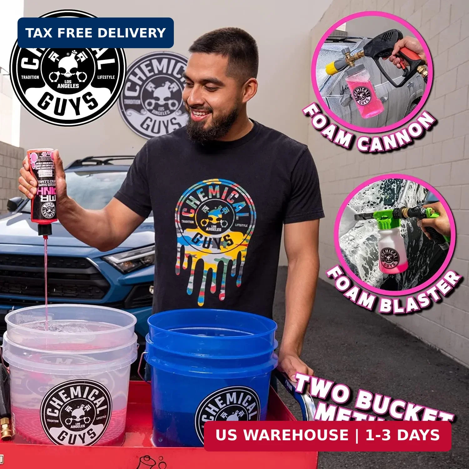 Chemical Guys Mr. Pink Car Wash Soap – 16 oz Super Suds Foaming Car Wash Soap fo