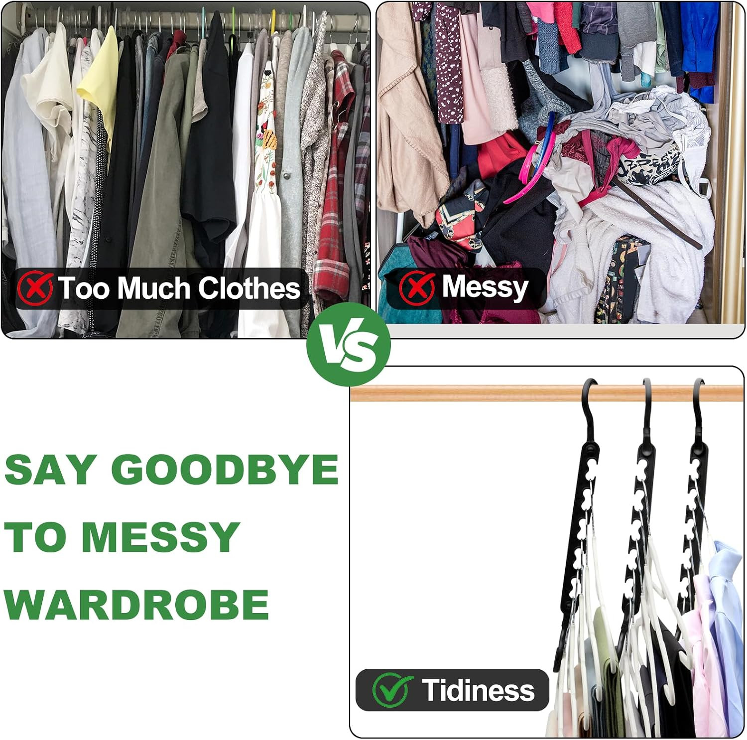 8 Pack Closet Organizer Hangers Cascading Space Saving Wardrobe Storage Hooks