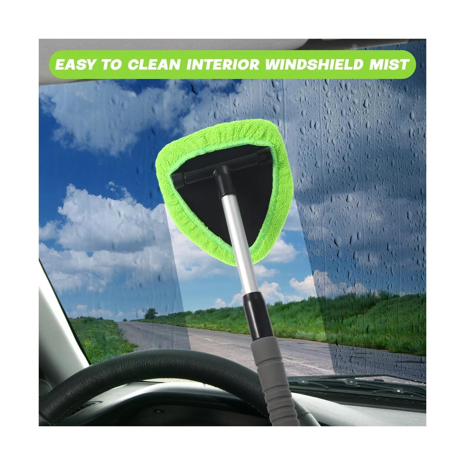Windshield Cleaning Tool Car Window Glass Wiper Cleaner Brush Pad Extendable
