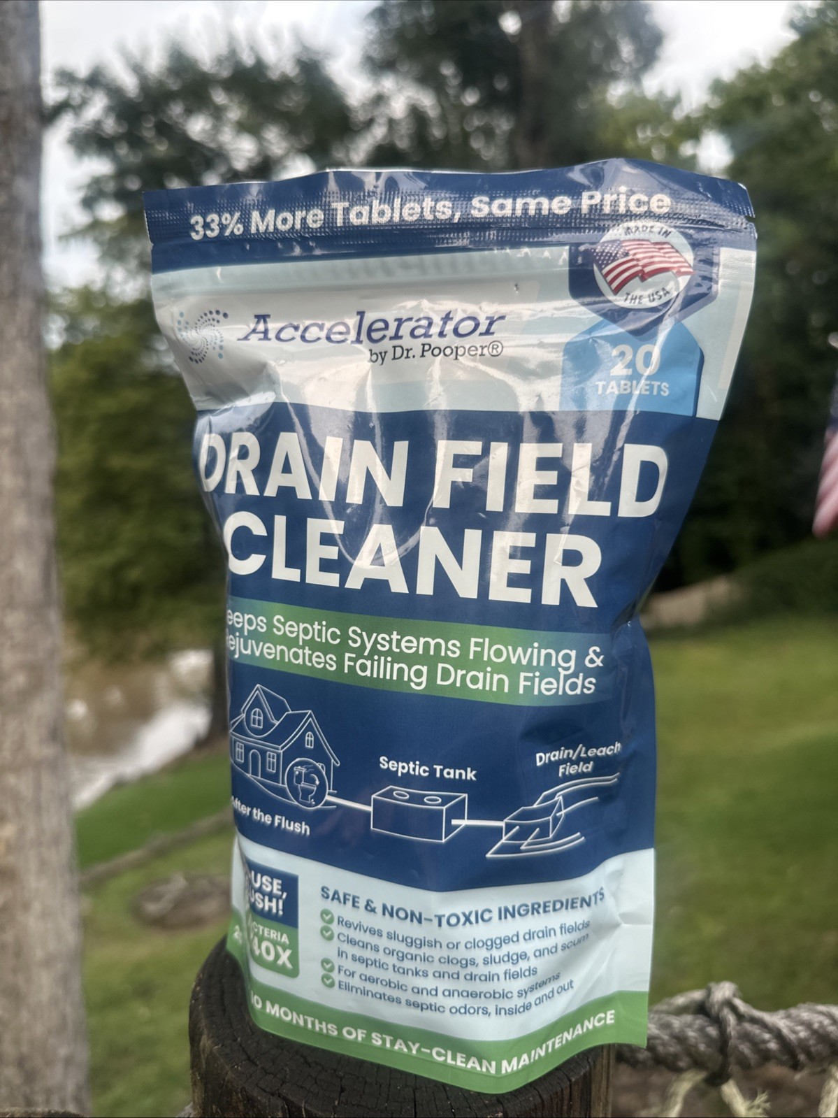Accelerator by Dr. Pooper Drain Field Cleaner Tablets (20 Count) – Septic Tank H