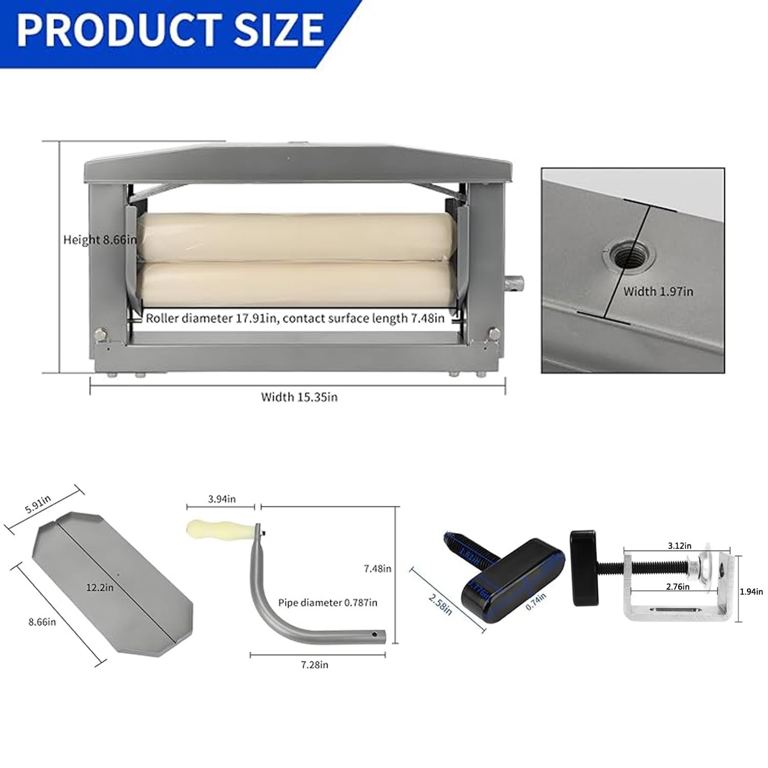 Upgraded Clothes Wringer, Hand Crank Laundry Wringer Washer Removes 96% Water