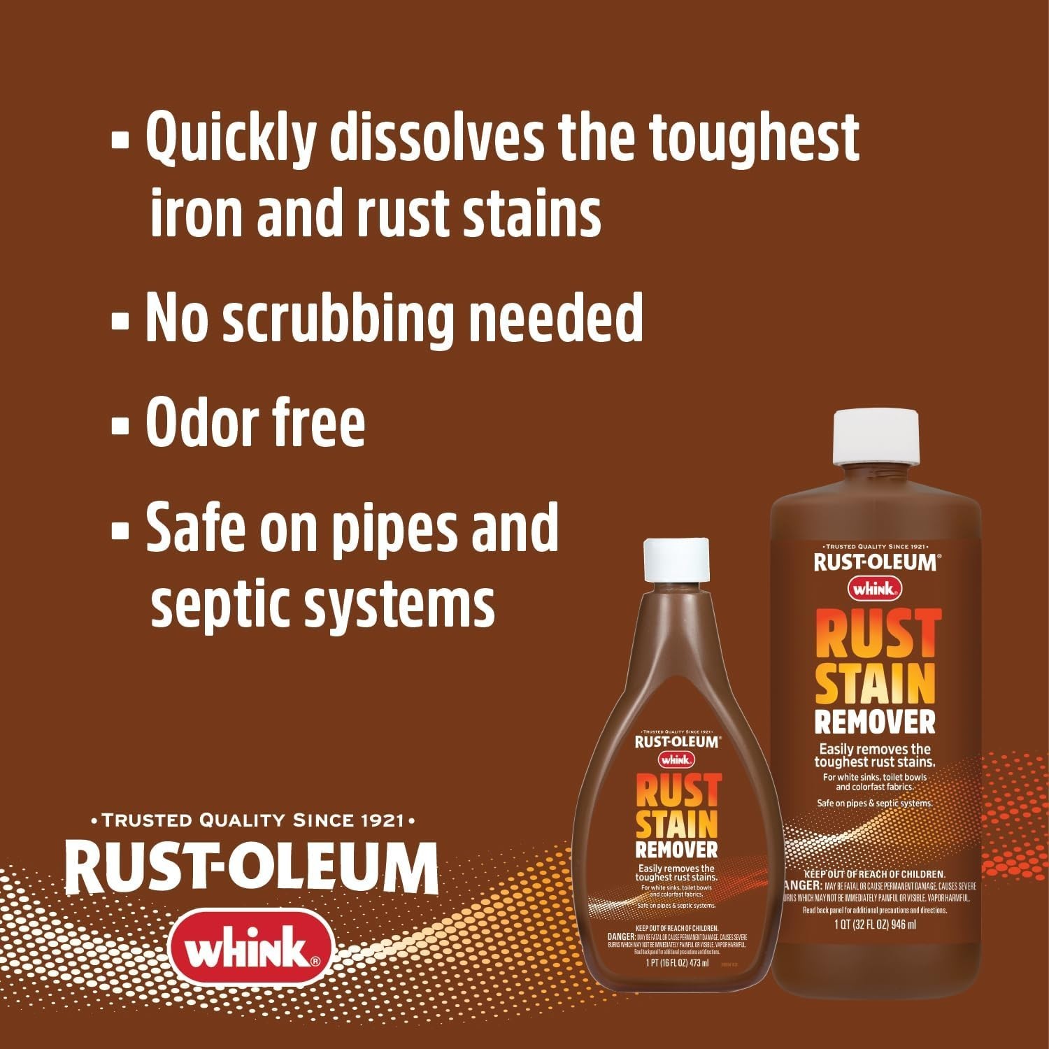 Rust-Oleum Whink Rust Stain Remover | Heavy-Duty Iron Stain Remover for White To