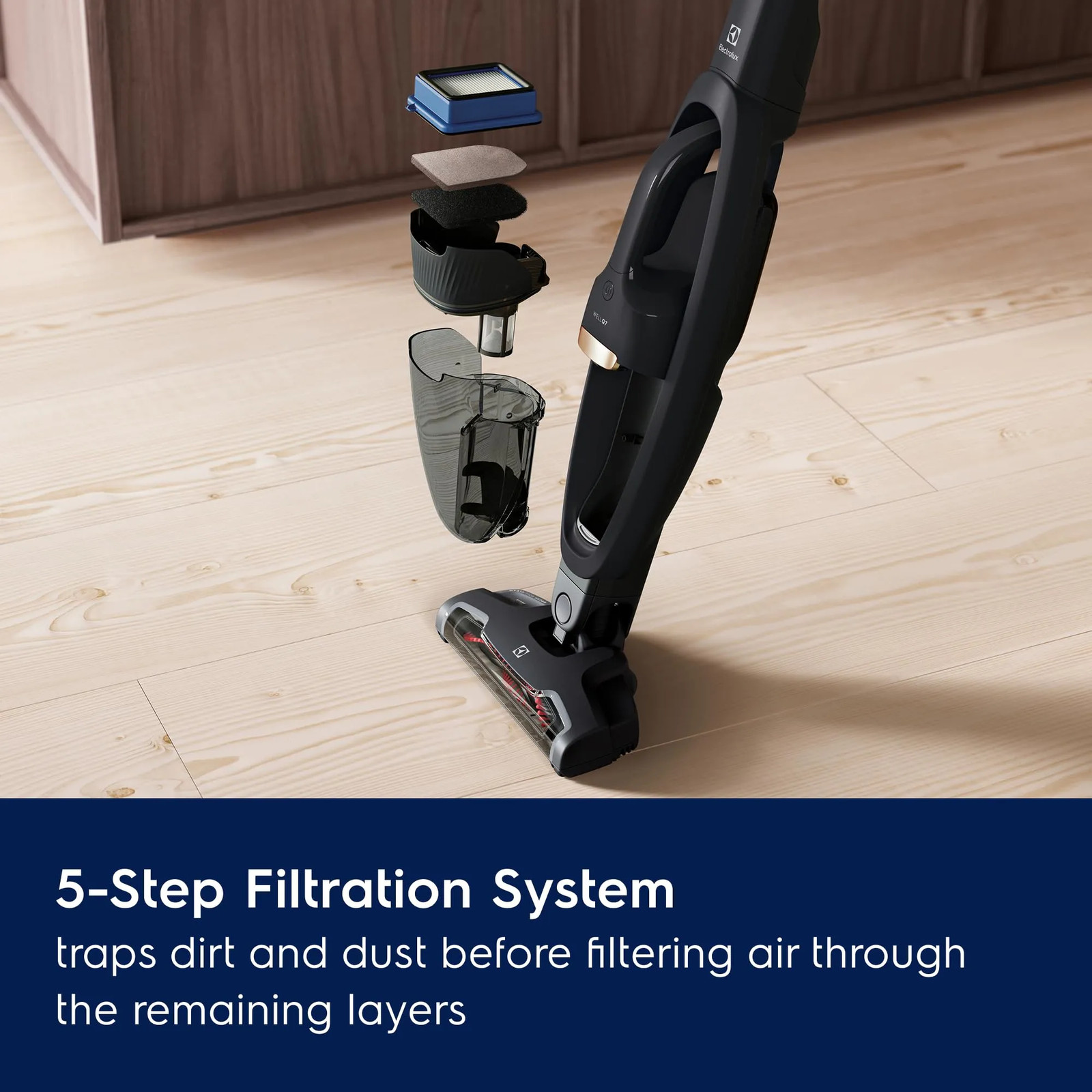 Electrolux EHVS35S2AU WellQ7 Cordless 2-in-1 Vacuum 50-Min Run Time Granite Gray