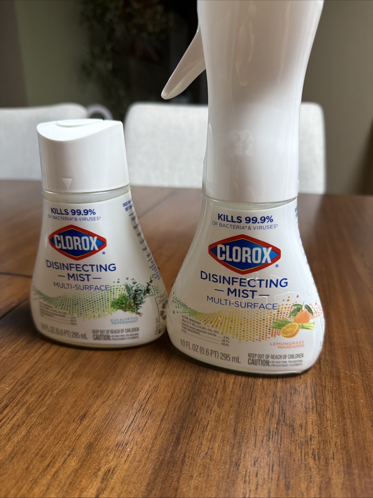 Clorox Free & Clear Disinfecting Mist, 1 Spray Bottle and 1 Refill 10oz Eaxh