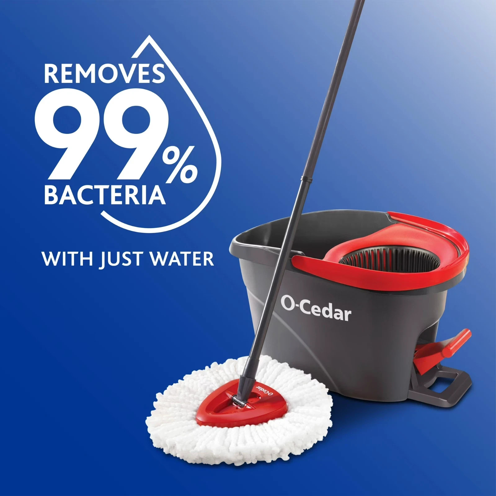 (2 Total Refills) O-Cedar EasyWring Microfiber Spin Mop & Bucket System- New