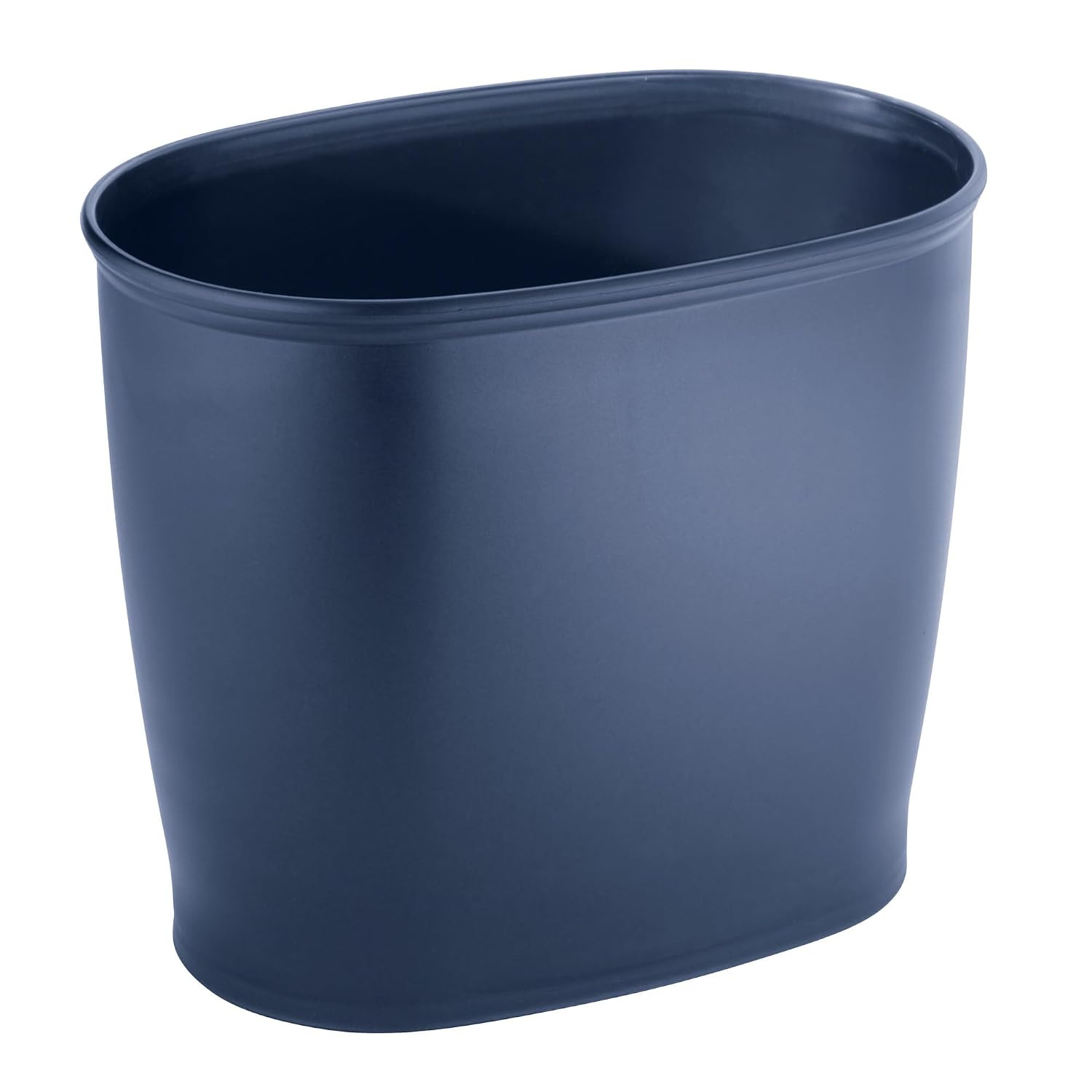 Slim Plastic Bathroom Trash Can, Navy Blue | Small, for Bedroom, Office, Desk, D