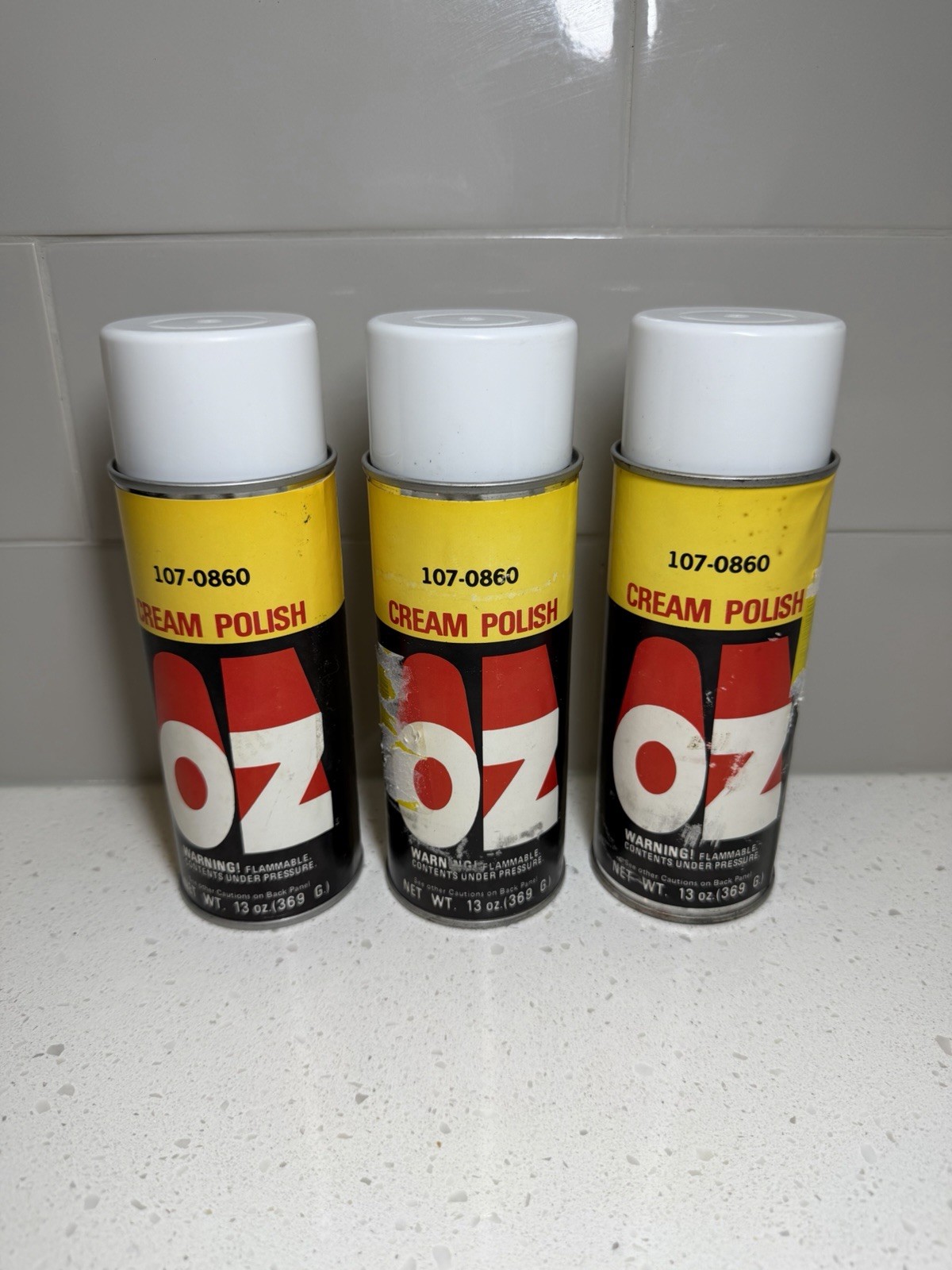 3x OZ Cream Polish Aerosol Spray Cleaner 12 oz. M107-0860 THREE BOTTLES