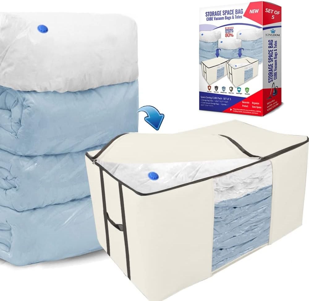 Cube Vacuum Storage Bags, Space Saver Bags, Premium Totes with Cubic Vacuum