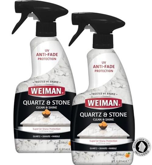 Weiman Quartz Countertop Cleaner and Polish (2 Pack) Clean and Assorted Sizes