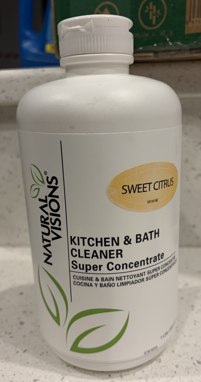 Natural Visions Kitchen & Bath Cleaner, Super Concentrate CITRUS 1L