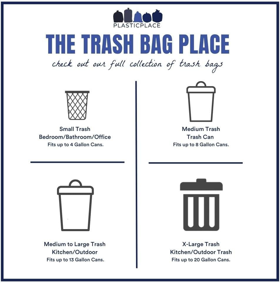 12-16 Gallon Trash Bags │ 1.0 Mil │ Clear Tall Garbage Can Liners │ 24″ X 31″ (2
