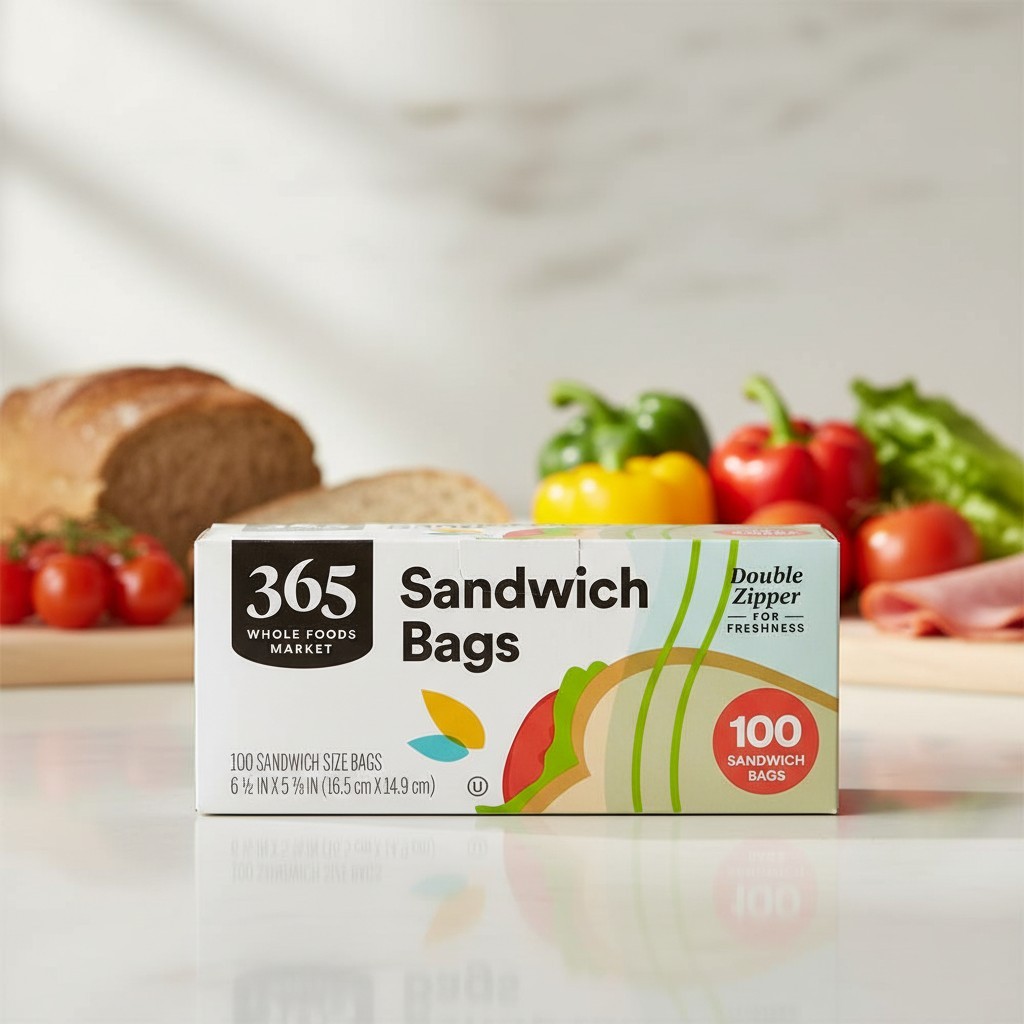 Durable Double Zipper Sandwich Bags, 100 Count – Food Freshness Guaranteed