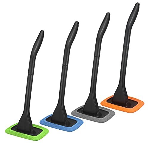 Car Windshield Cleaning Tool, Windshield Cleaner with 4 Washable and Reusable