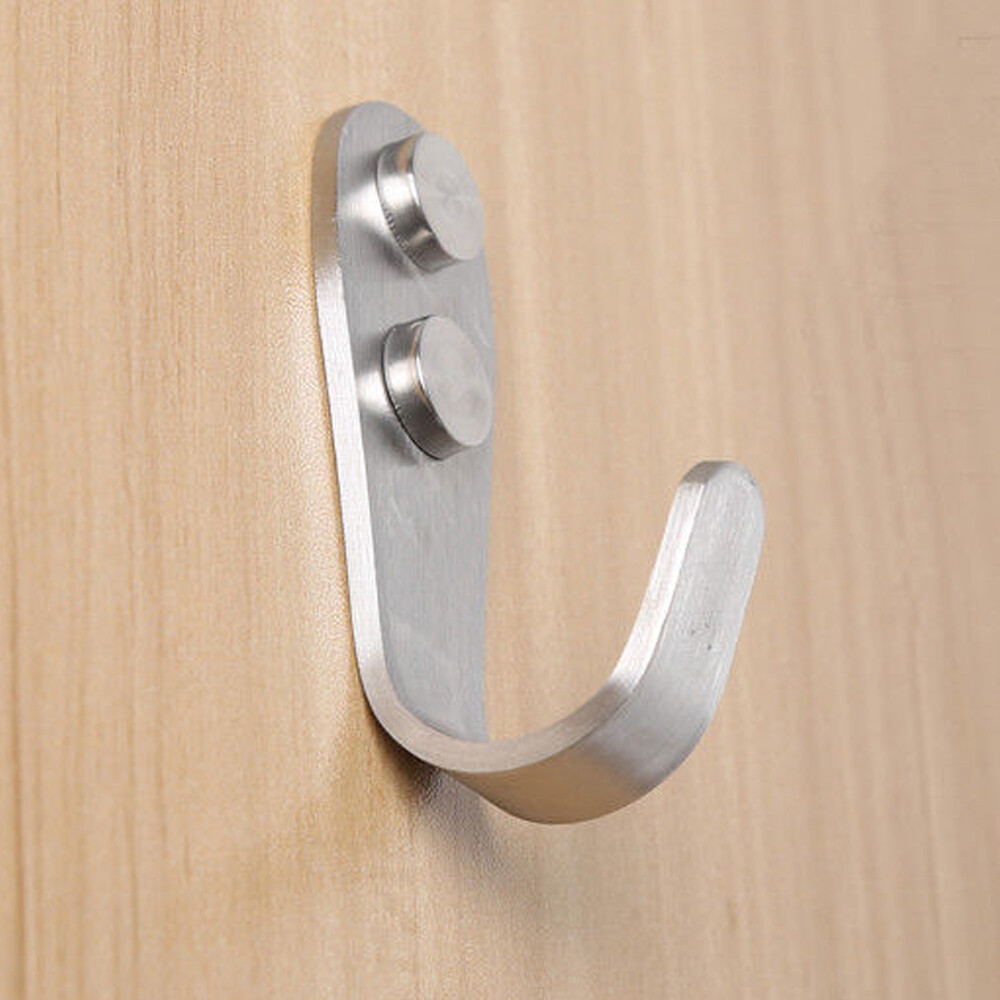 10Pcs Hanging Metal Single Wall Mounted Hooks Stainless Steel Robe Coat Hangers
