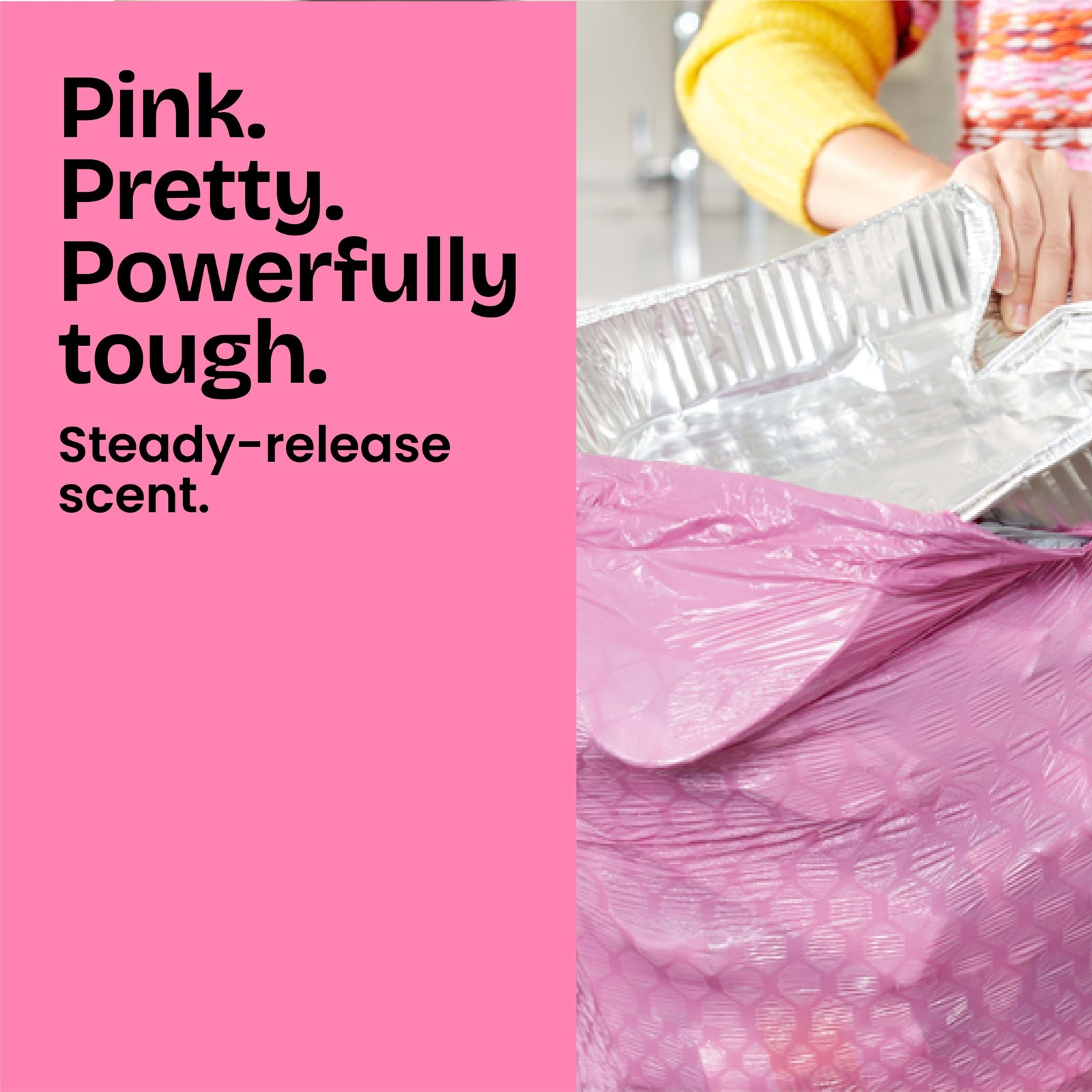 Glad Tall Kitchen Trash Bags 13 Gallon, 34 Count (Pack of 1), Pink