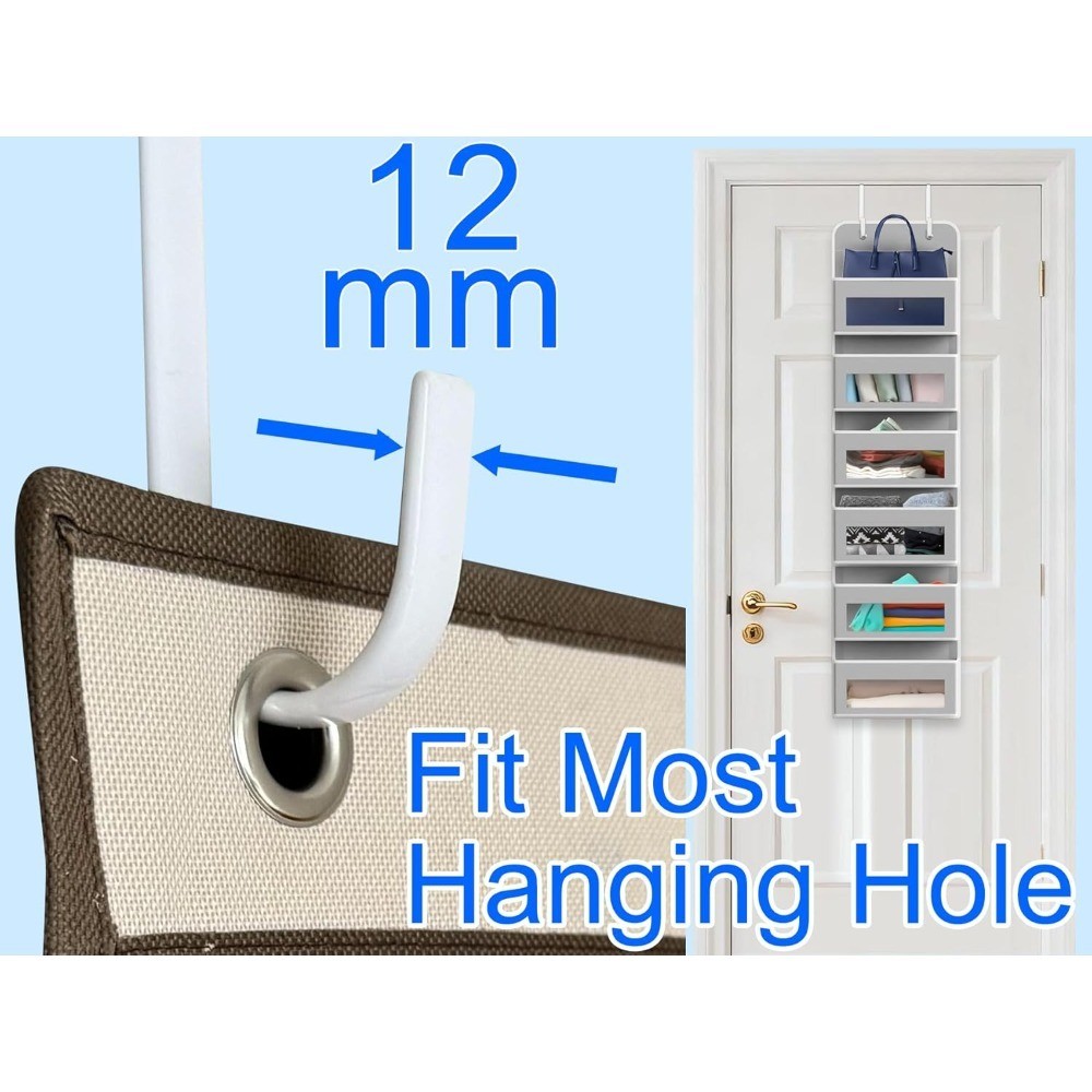 Over Door Hooks 4 Pack 5.5 Inch with Rubber Coating for Towel Robe Hanger