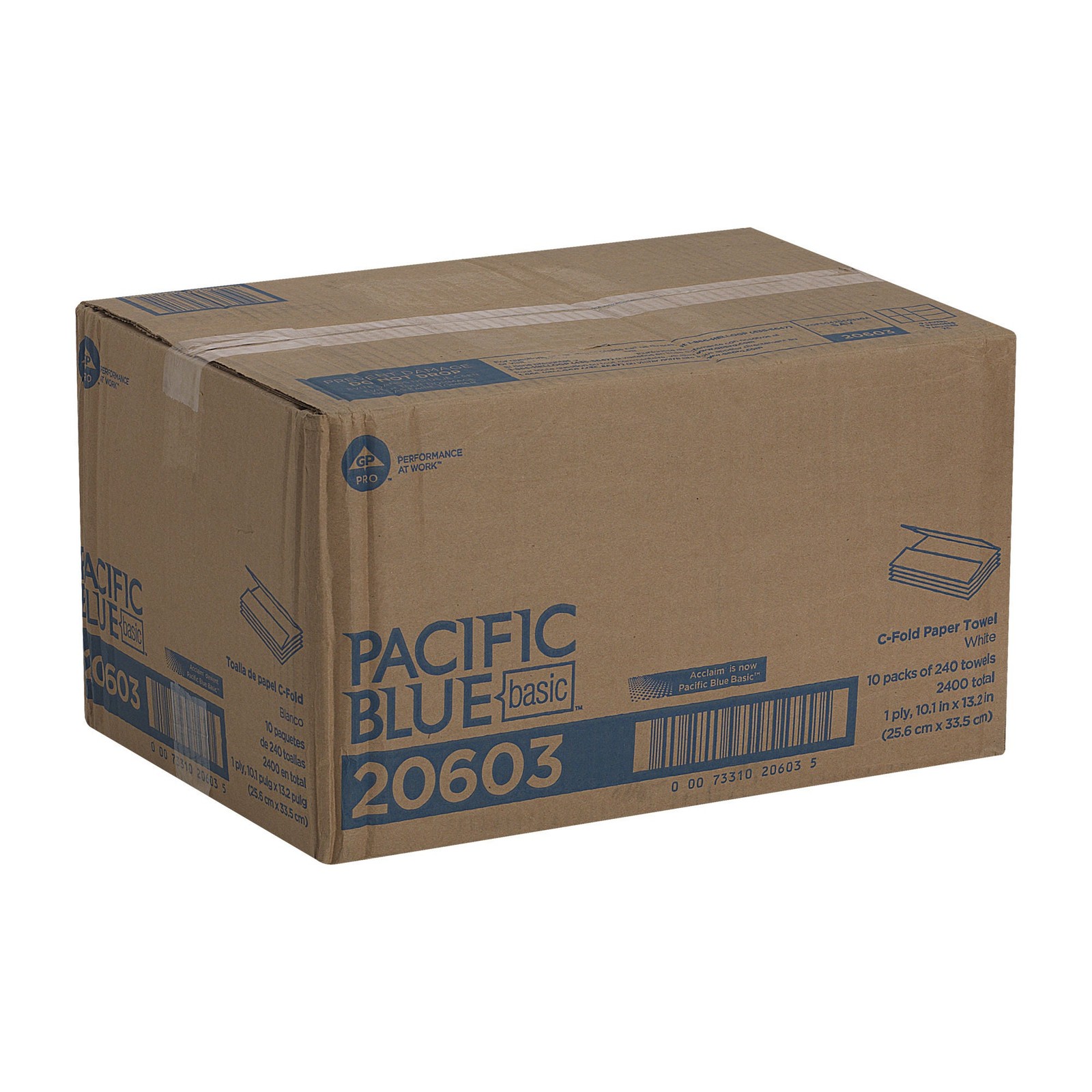 Pacific Blue Basic Paper Towel C-Fold 10 x 13″ 10 Pack(s) 240 Towels/ Pack