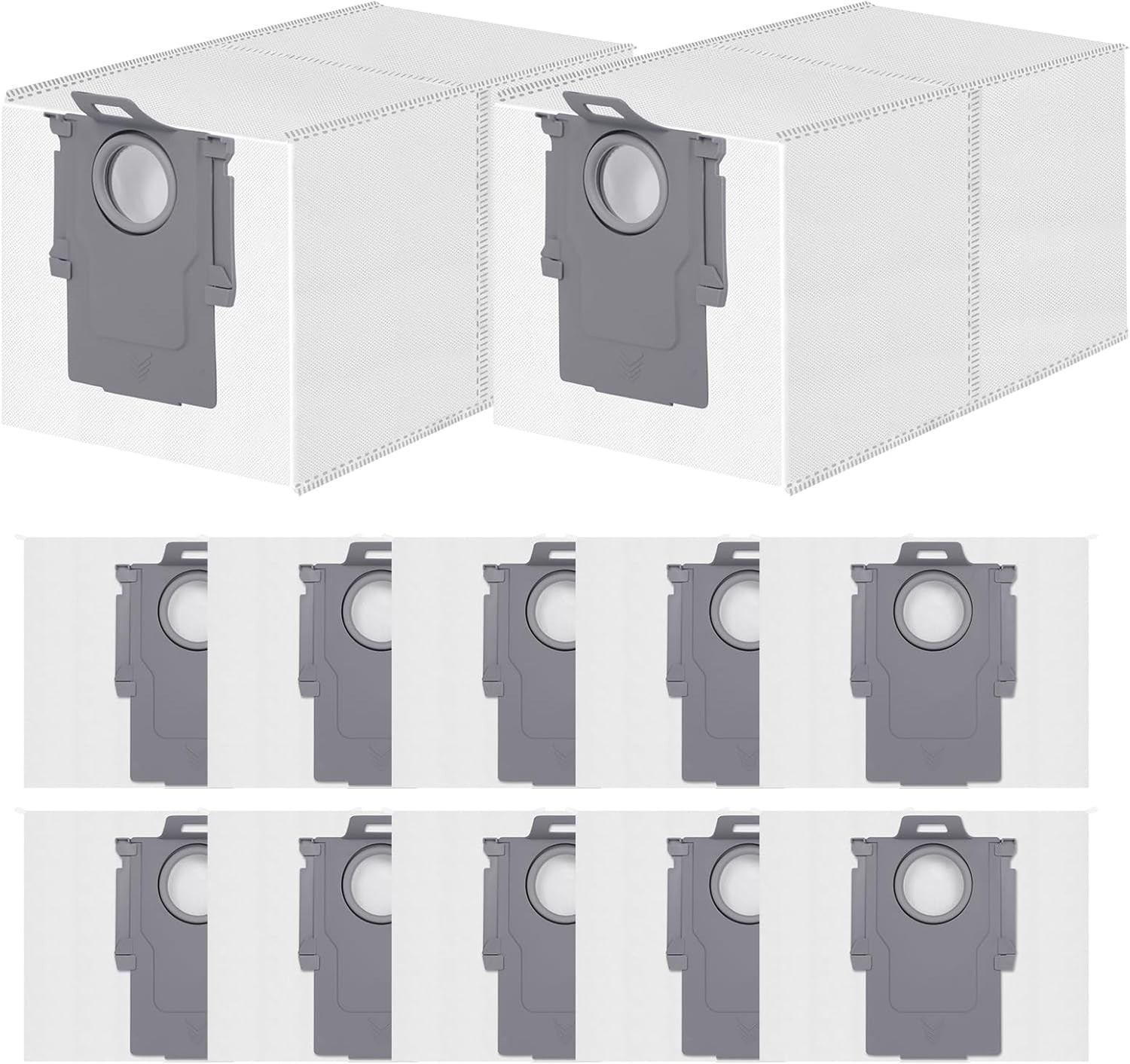 12 Pack Vacuum Bags for Roborock Dust Bag Replacement Large Capacity