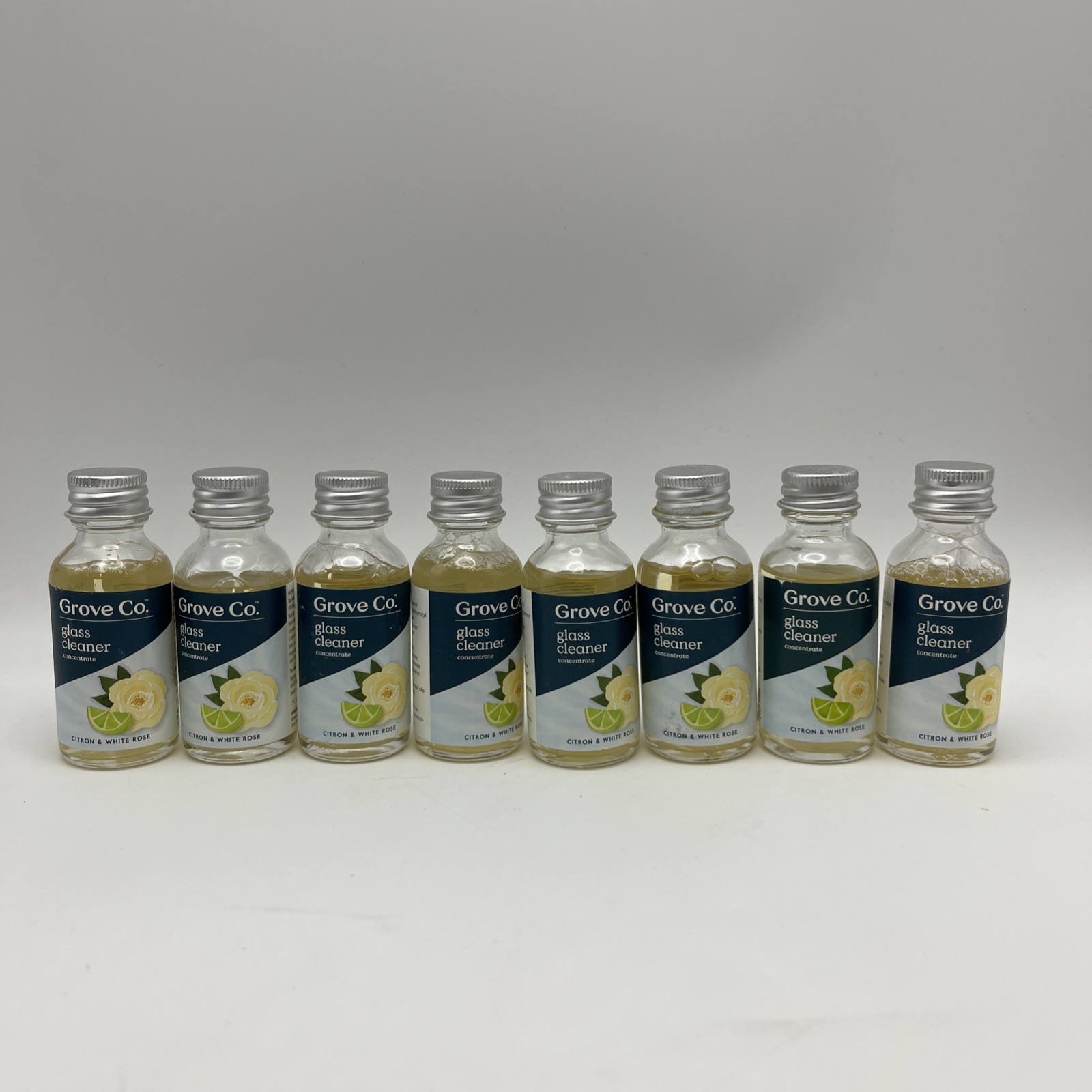 8 Pack – Grove Co. Glass Cleaner Concentrate, Citron & White Rose, 1 fl oz
