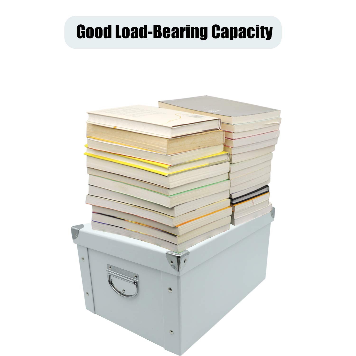 GUOZI Collapsible Storage Box, Decorative Memory Box with 35*25*17.5cm, White
