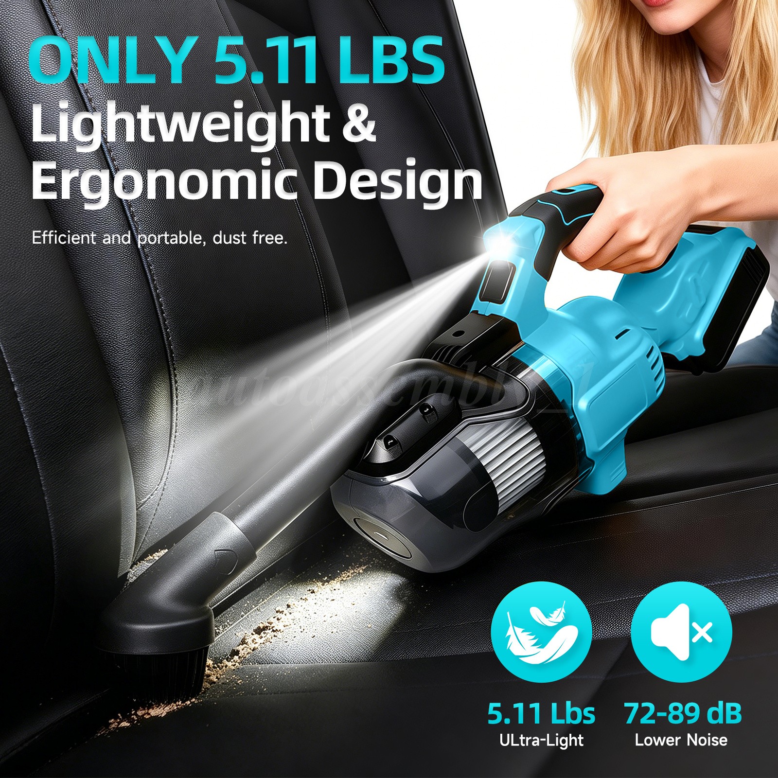 400W Cordless Handheld Vacuum Cleaner Portable Car Auto Home Wireless W/Battery