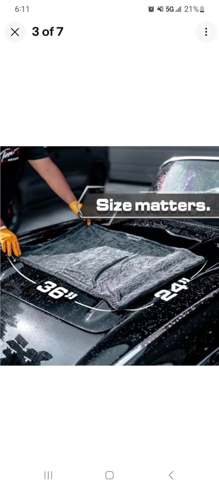 Blackline Car Drying Towel – 2ft x 3ft XL Popular Pick Among Detailing Pros –