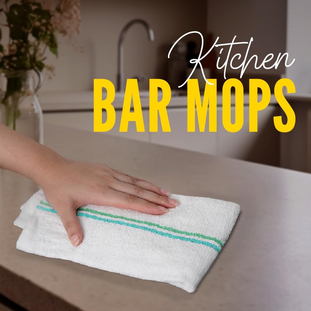 Avalon Towels Terry Bar Mop Towels (Value Pack of 36) Size 16″x19″ – Absorben…