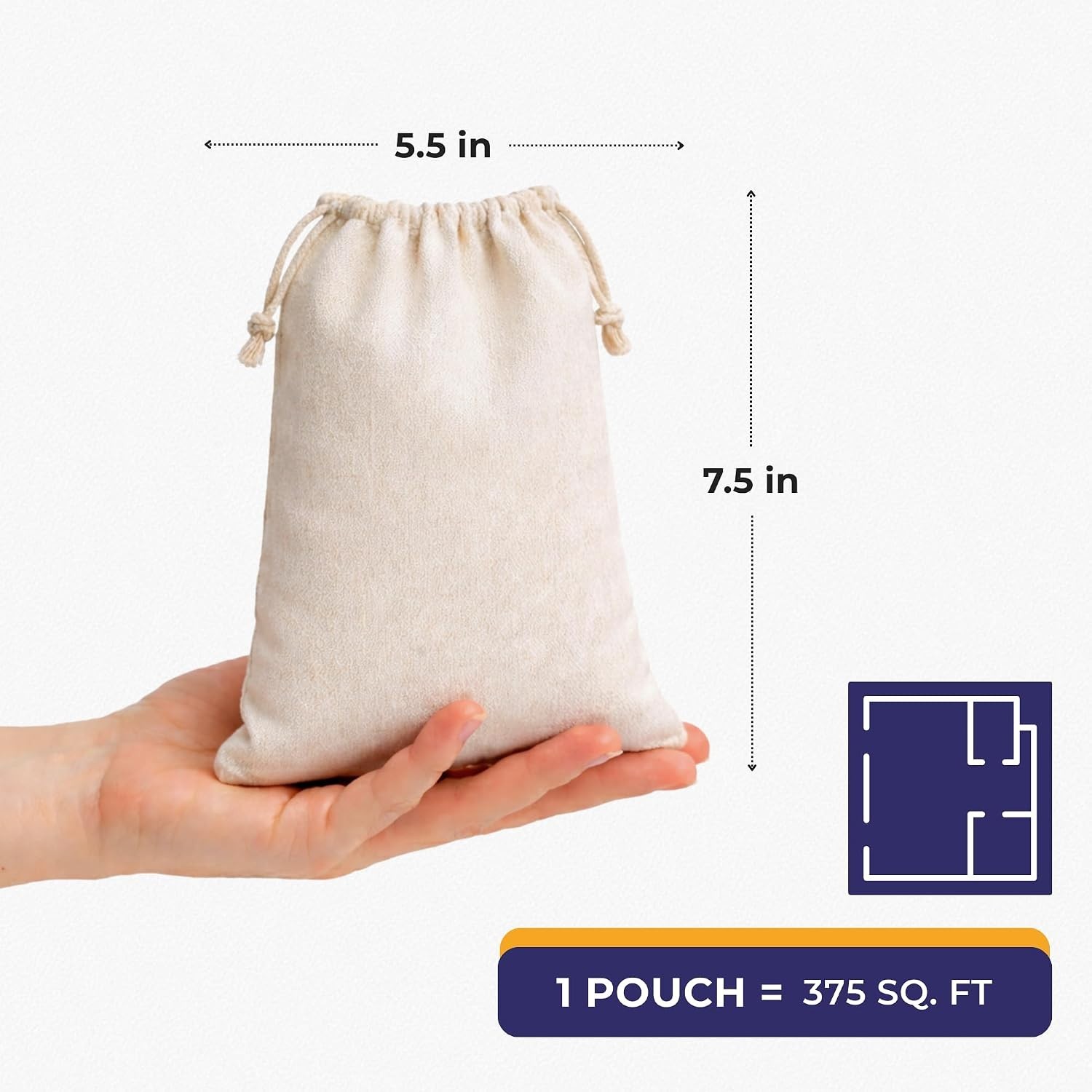 Natural Mothball Smell Remover Pouch – Covers 375 sqft | Reusable Odor Elimin…