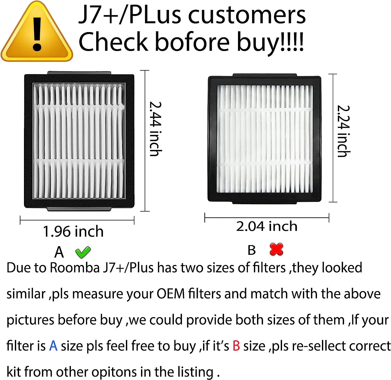 9 x Replacement Filter for iRobot E5 E6 E7 i1 i2 i3 i4 i5 i6 i7 Roomba i/E
