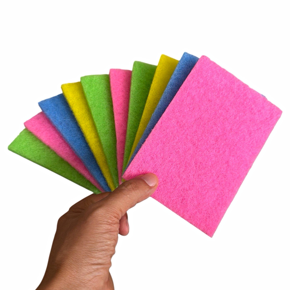 Multicolor Sponge/Scourer Cleaning Pads, 10-Pack Household Sponges Scouring Pads