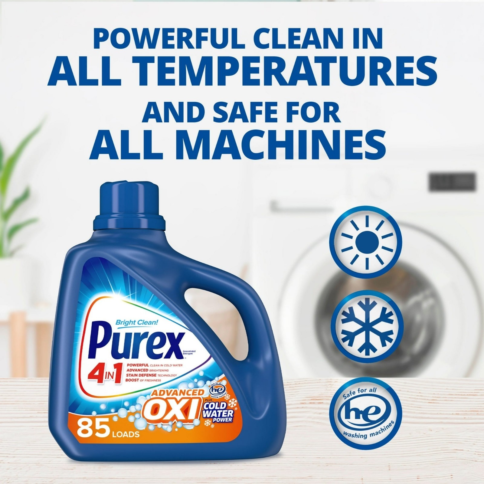 Purex Plus OXI Liquid Laundry Detergent, 128 fl oz, 85 Loads