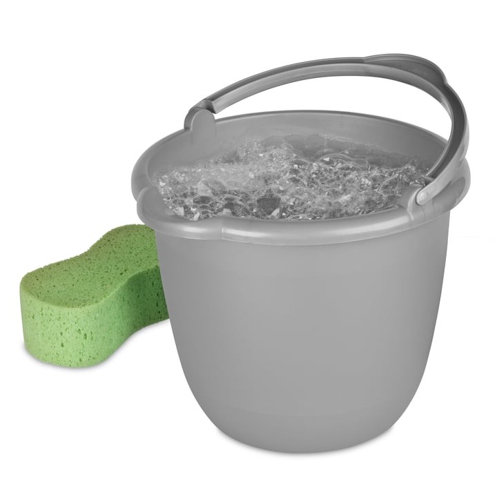 Sterilite 10 Qt Plastic Spout Pail Bucket with Handle, Titanium Gray