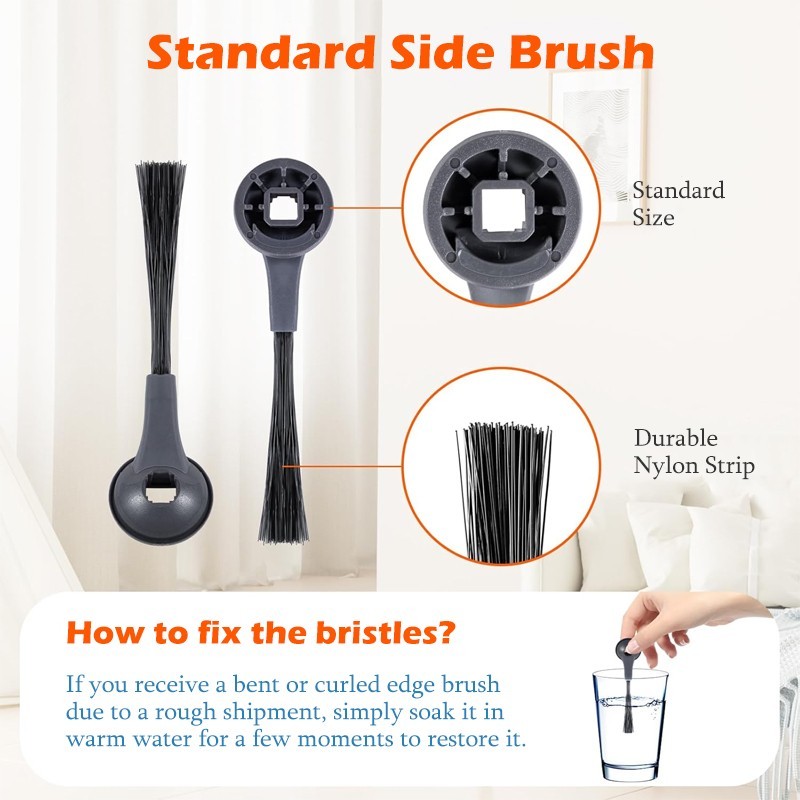 RV2610WA vacuum mop replacement kit, includes 4 mop pads and 4 side brushes.